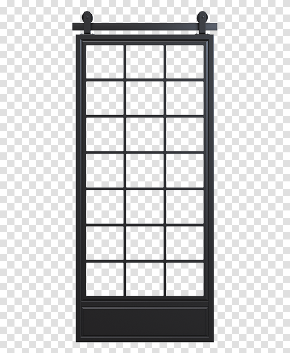 Bottom Panel Square Pane Metal Barn Door With Glass Home Door, Picture Window, Grille, Silhouette Transparent Png