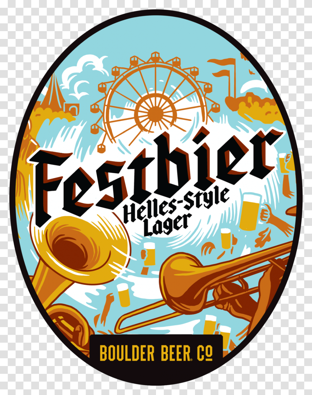 Boulder Beer Festbier Oval Festbier Boulder Beer, Label, Leisure Activities, Meal Transparent Png