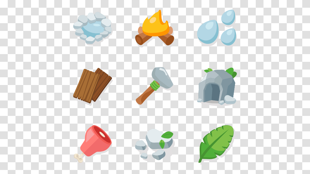 Boulder Vector Flat Stone Stone Age Icons, Tool, Pin, Hammer Transparent Png