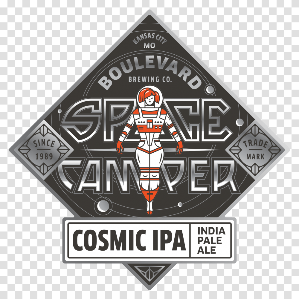 Boulevard Space Camper Cosmic Ipa, Emblem, Person, Logo Transparent Png