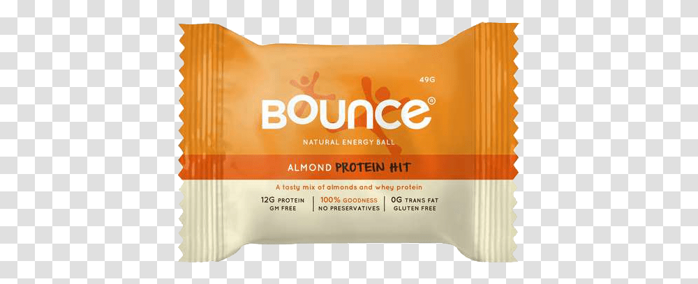 Bounce Almond Protein Hit Natural Energy Ball 49g Comfort, Powder, Flour, Food, Pillow Transparent Png