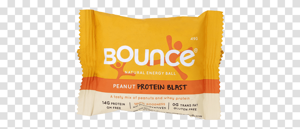 Bounce Peanut Protein Blast Natural Energy Ball 49g Packaging And Labeling, Pillow, Cushion, Food, Flour Transparent Png