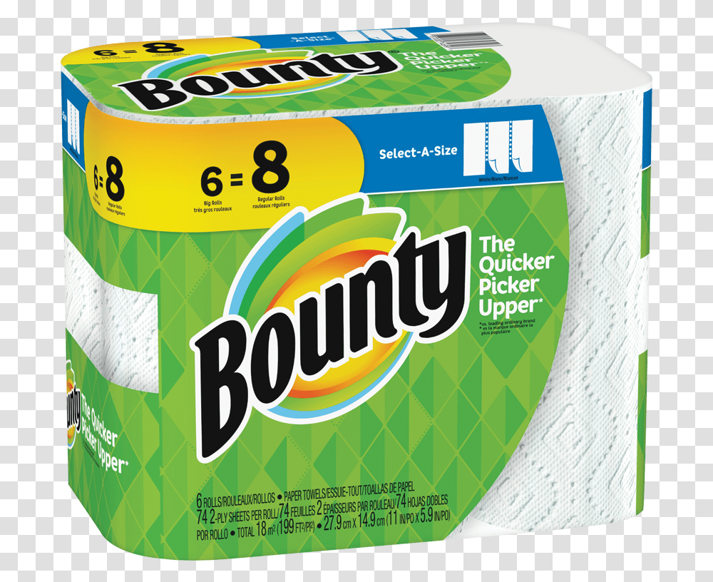Bounty Paper Towels 6 Roll, Gum Transparent Png