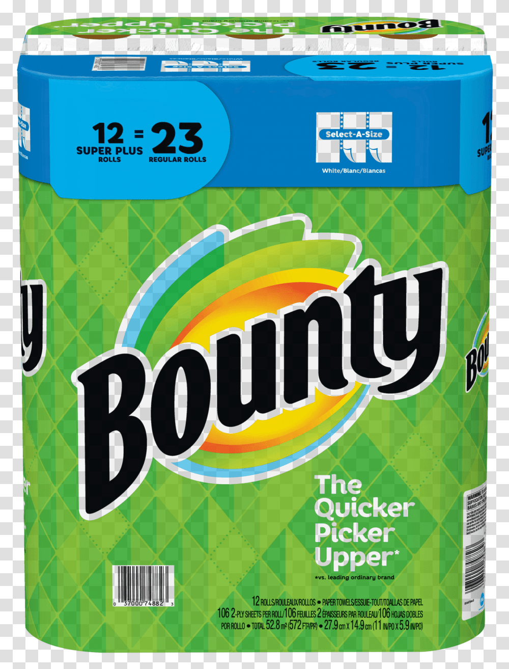 Bounty Select A Size Super Plus 2 Ply 106 Sheet White Bounty Paper Towels 4 Pack, Advertisement, Poster, Flyer, Brochure Transparent Png