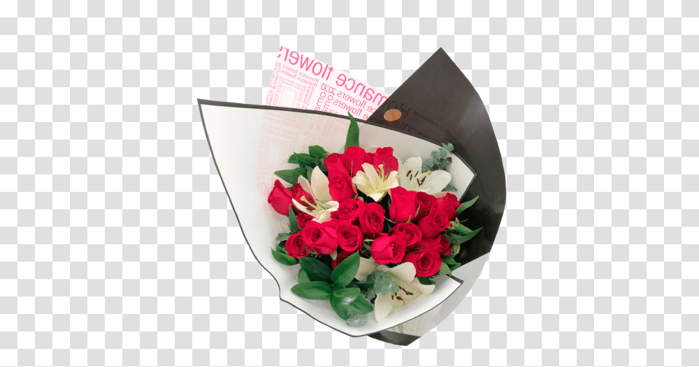 Bouquet 24 Rosas Rojas Y Lilys Crafts Hobbies, Plant, Flower Bouquet, Flower Arrangement, Blossom Transparent Png