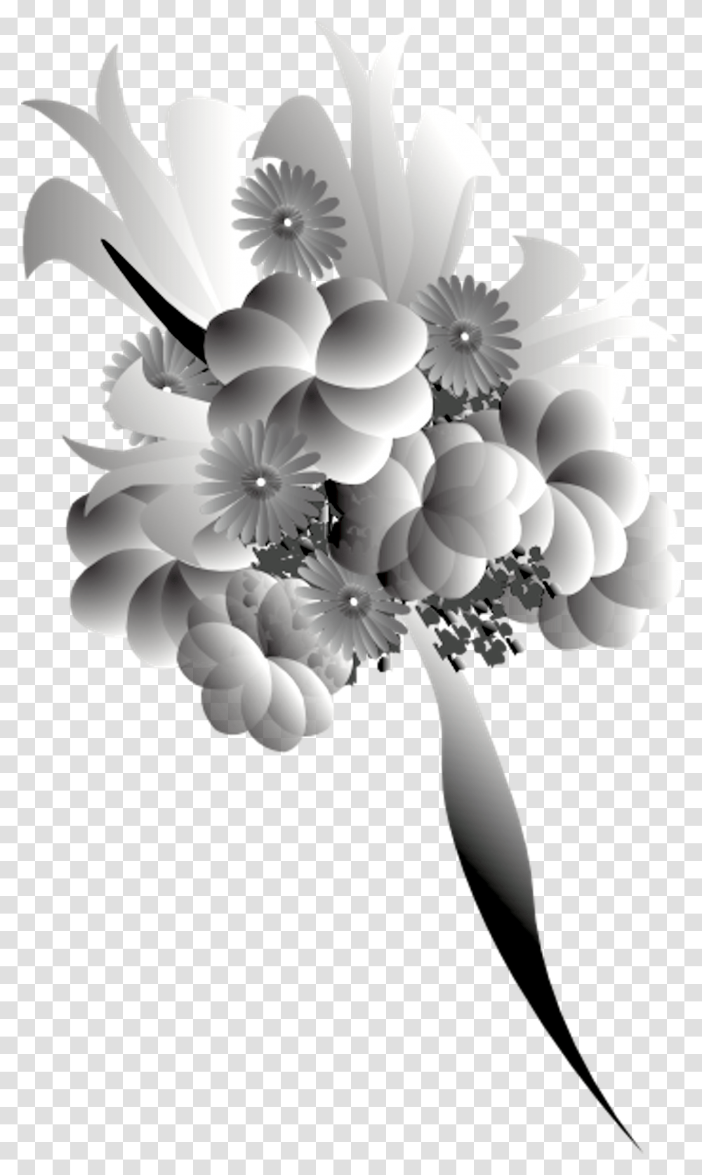 Bouquet Clipart Black And White, Plant, Floral Design, Pattern Transparent Png