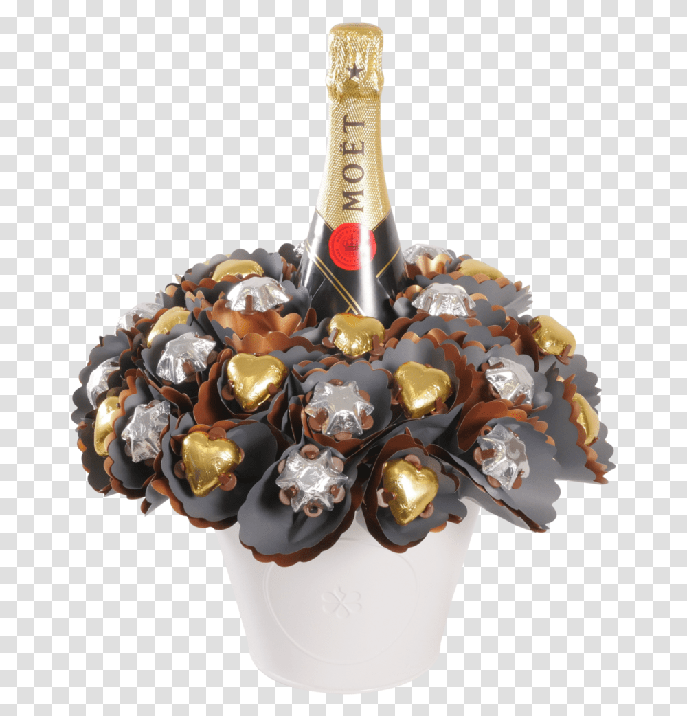 Bouquet De Chocolat Et Champagne, Birthday Cake, Food, Beverage, Gold Transparent Png