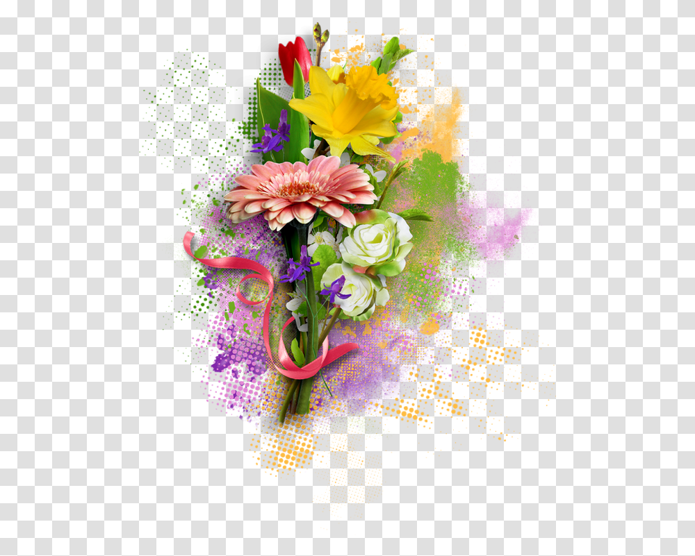 Bouquet De Printemps Tube Spring Flowers Bouquet De Fleurs Printemps, Graphics, Art, Floral Design, Pattern Transparent Png