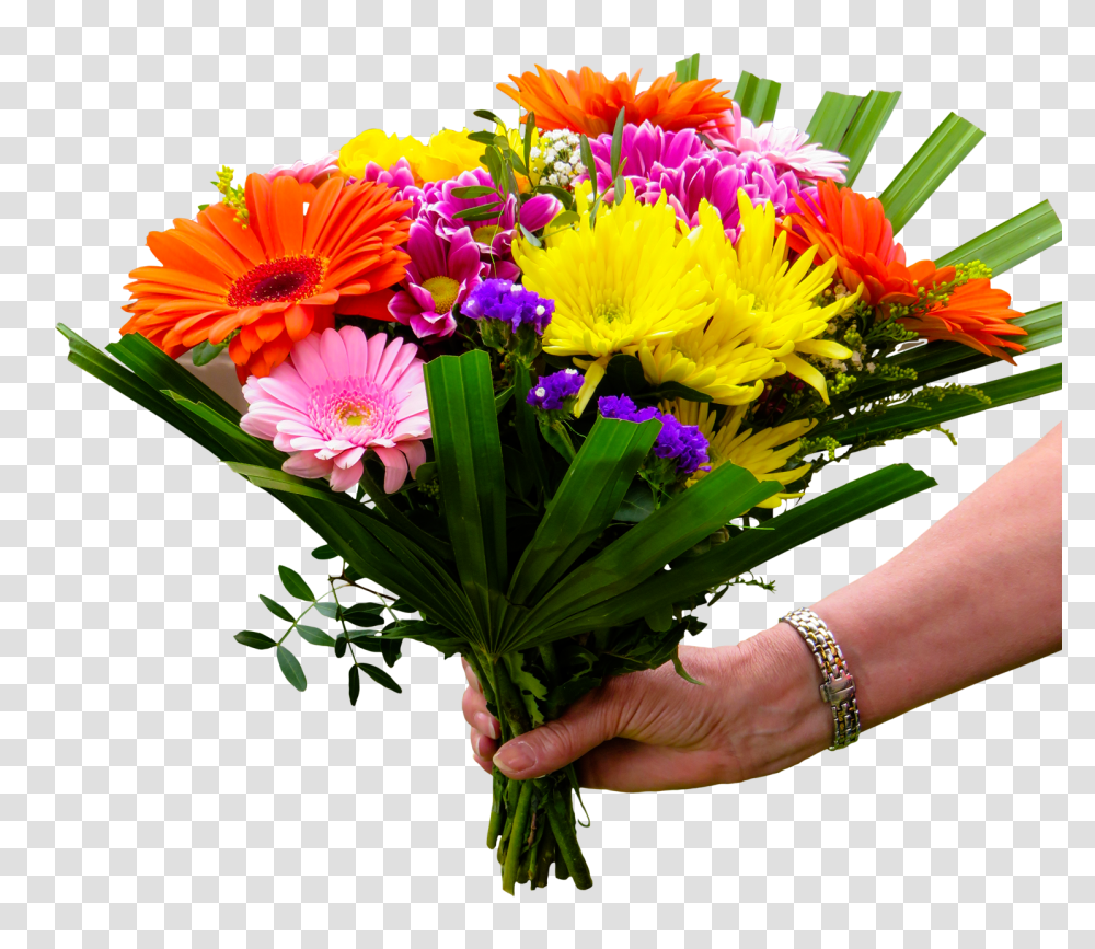 Bouquet, Flower, Plant, Person, Human Transparent Png
