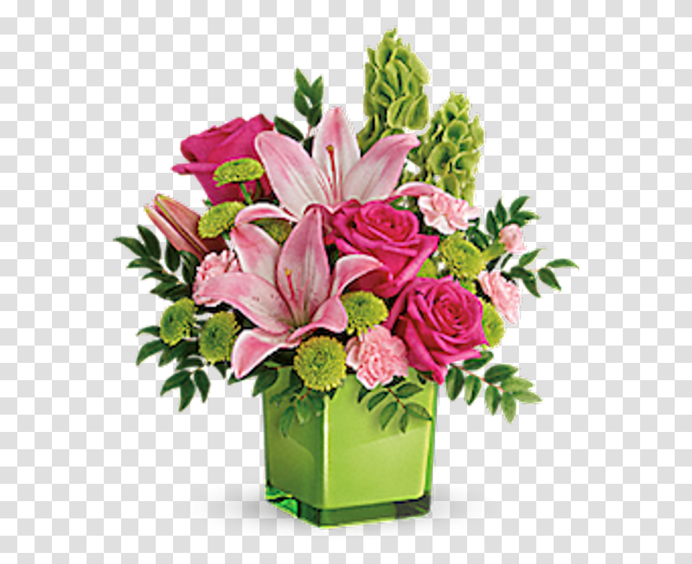 Bouquet In Spanish Love With Lime Teleflora, Plant, Flower Bouquet, Flower Arrangement, Blossom Transparent Png