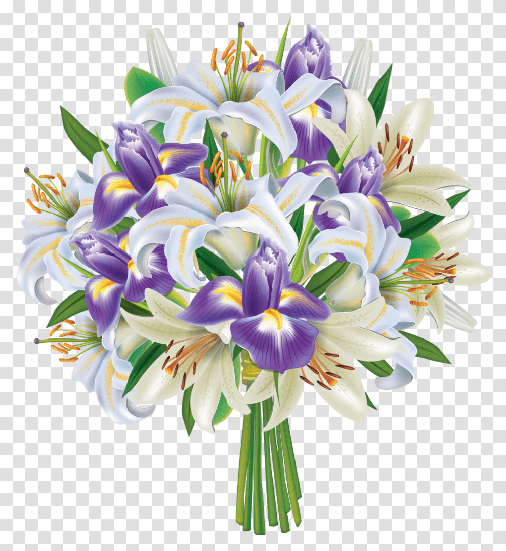Bouquet Of Flowers Image Flowers Bouquet Clipart, Plant, Blossom, Lily, Flower Arrangement Transparent Png