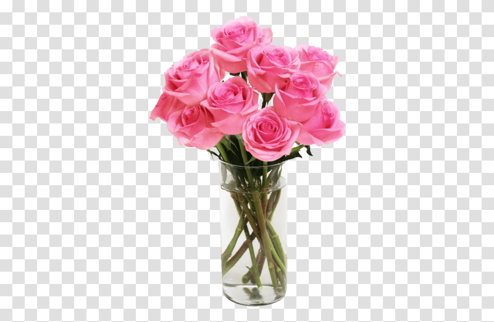 Bouquet Of Long Stemmed Roses Pink Flower Vase, Plant, Flower Bouquet, Flower Arrangement, Blossom Transparent Png