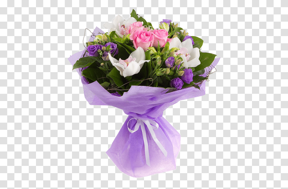 Bouquet Of Orchids And Lisianthus Bouquet, Plant, Flower Bouquet, Flower Arrangement, Blossom Transparent Png