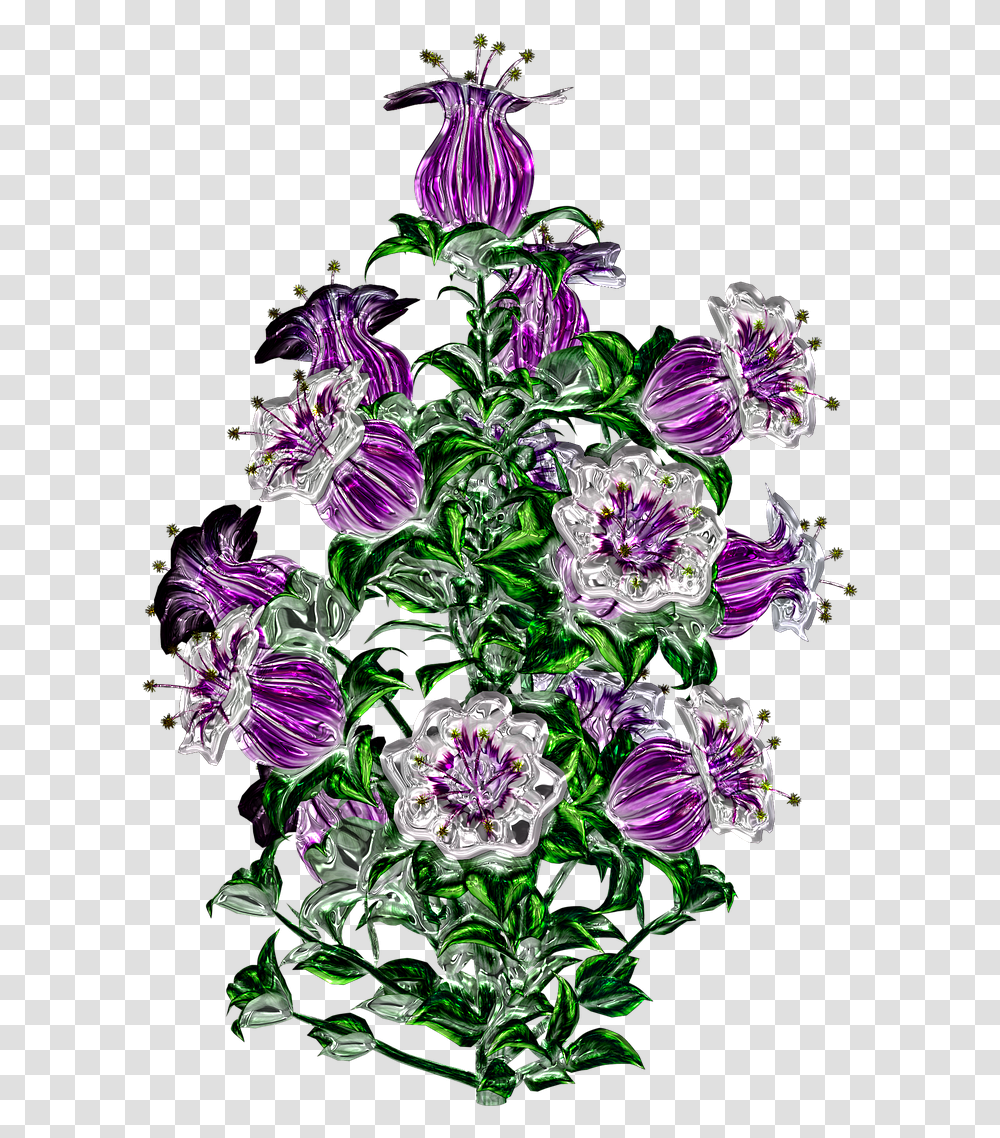 Bouquet, Plant, Flower, Purple, Bush Transparent Png