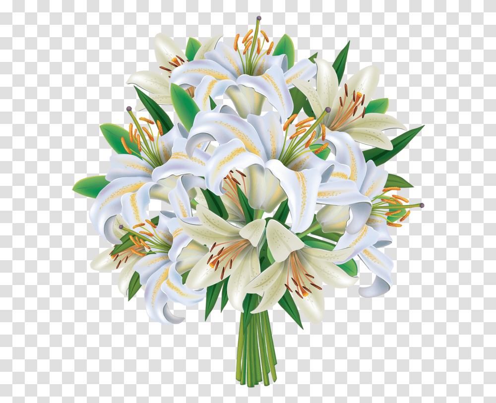 Bouquet White Flower Clipart Flowers Bouquets, Plant, Blossom, Lily, Flower Arrangement Transparent Png
