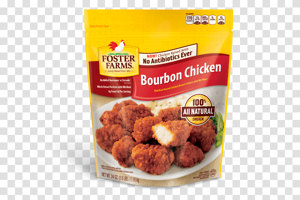 Bourbon Chicken Foster Farms Boneless Wings, Fried Chicken, Food, Nuggets, Bird Transparent Png