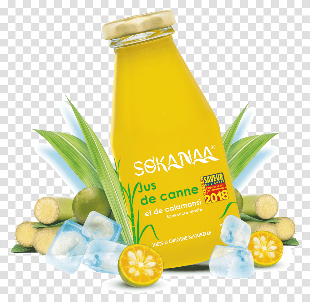 Bouteille Sokanaa Sugar Cane Juice Bottles, Beverage, Drink, Orange Juice, Plant Transparent Png