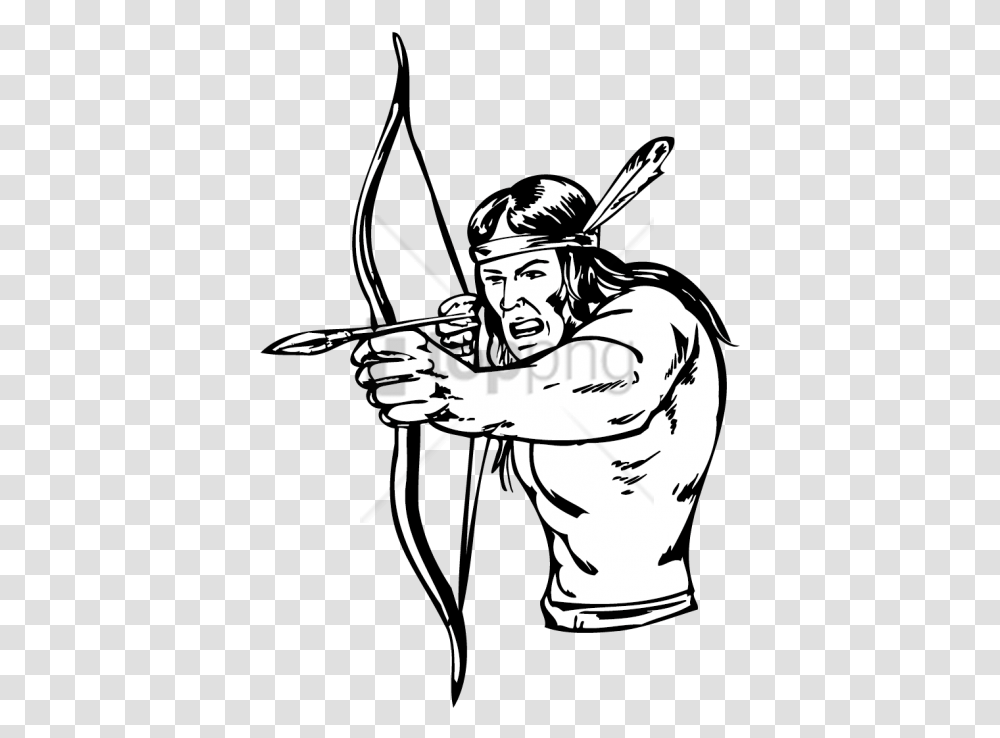 Bow And Arrow Drawing Free Download Drawing Of A Native American, Person, Human, Symbol, Sport Transparent Png