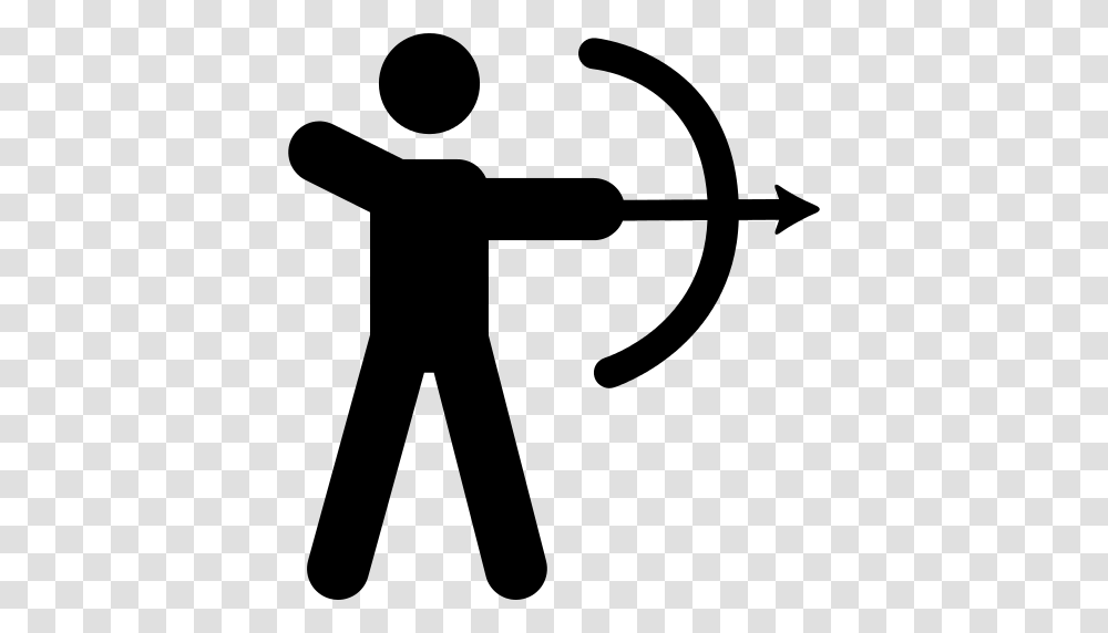 Bow And Arrow Icon, Gray, World Of Warcraft Transparent Png