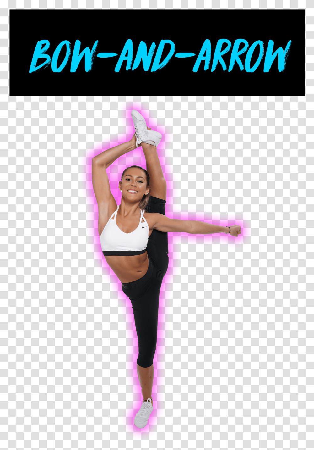 Bow And Arrow Stunt Cheerleading Flyer Poses, Person, Human, Acrobatic, Female Transparent Png