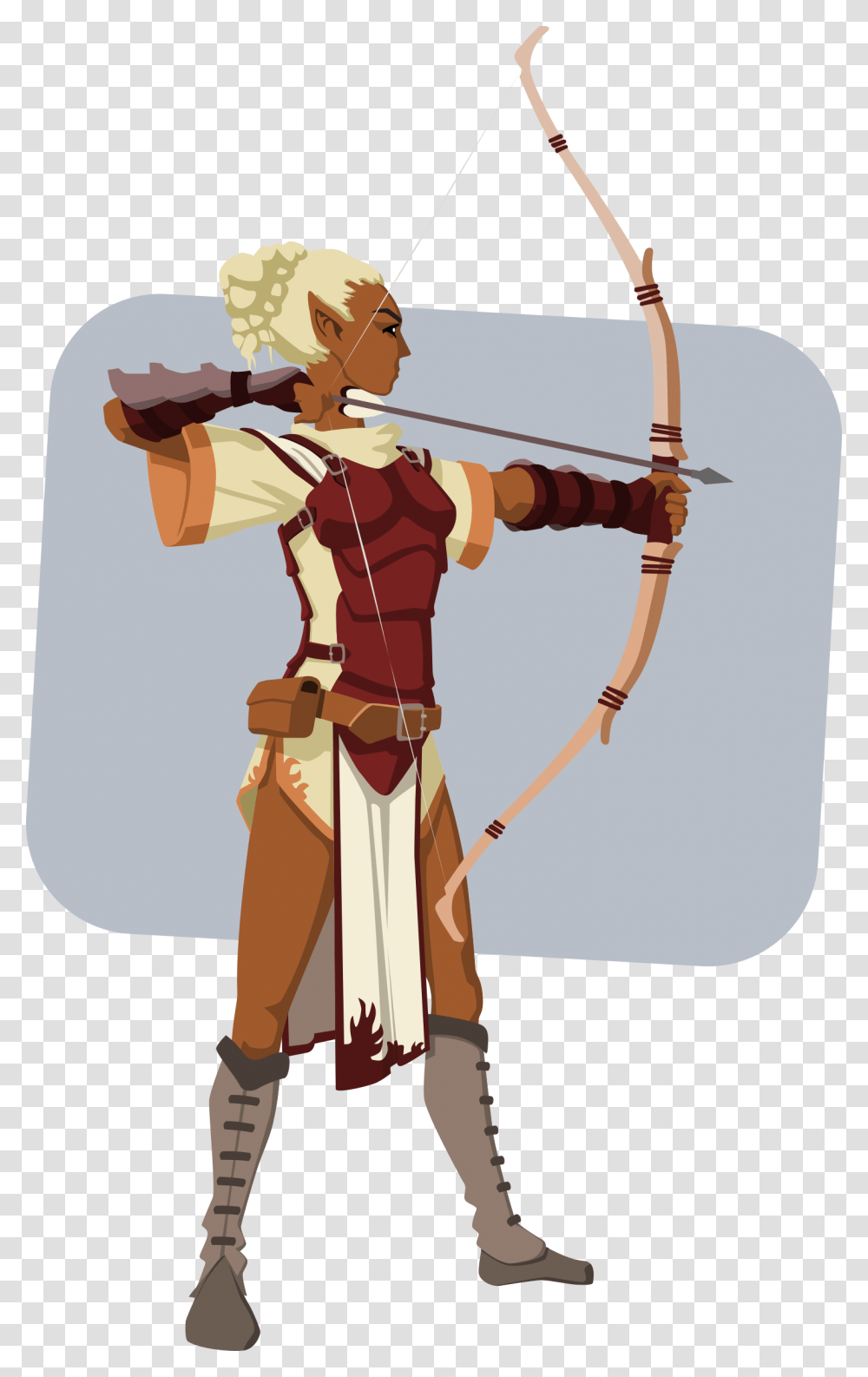 Bow And Arrowrecreationcold Weapon Blonde Dark Skinned Elf, Archer, Archery, Sport, Person Transparent Png