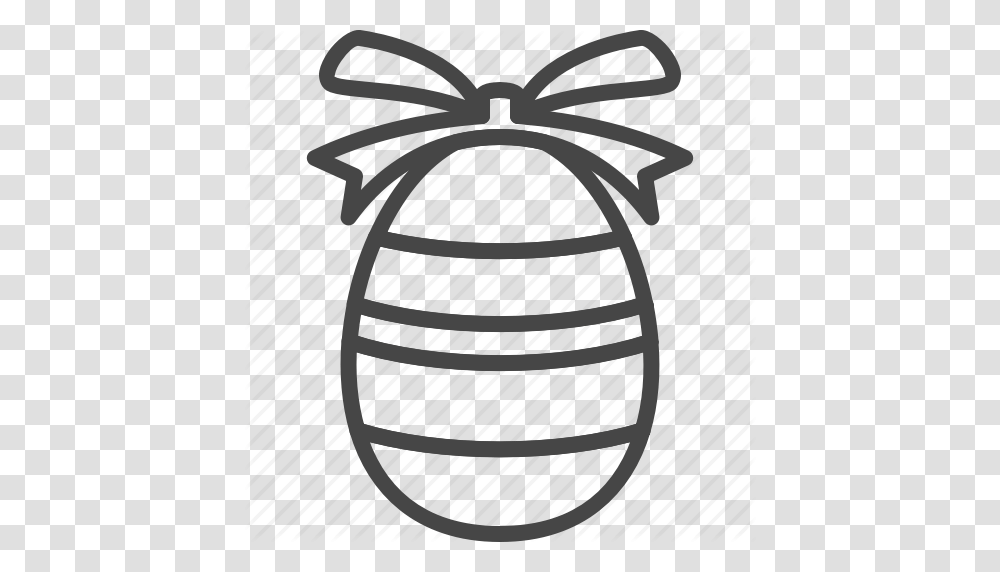 Bow Easter Egg Holidays Line Outline Icon, Food, Stencil Transparent Png