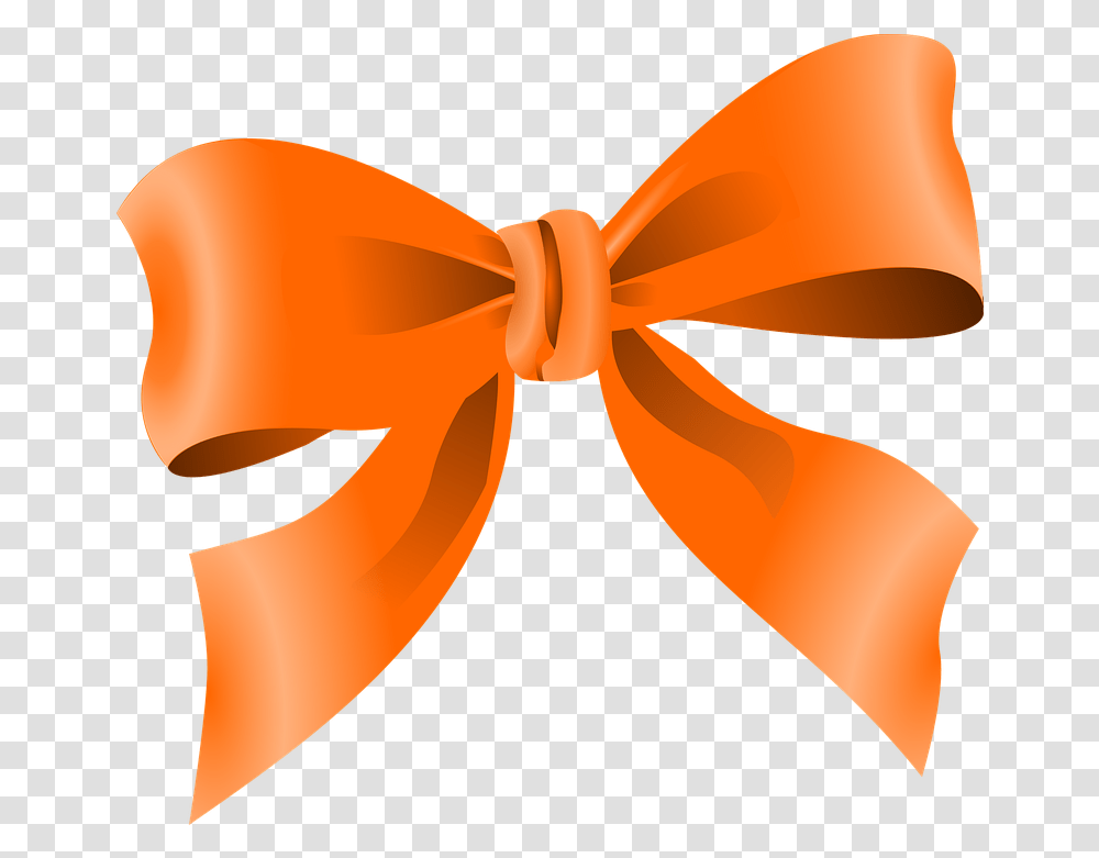Bow Orange Ribbon Free Vector Graphic On Pixabay Gift Ribbon Orange, Tie, Accessories, Accessory, Necktie Transparent Png