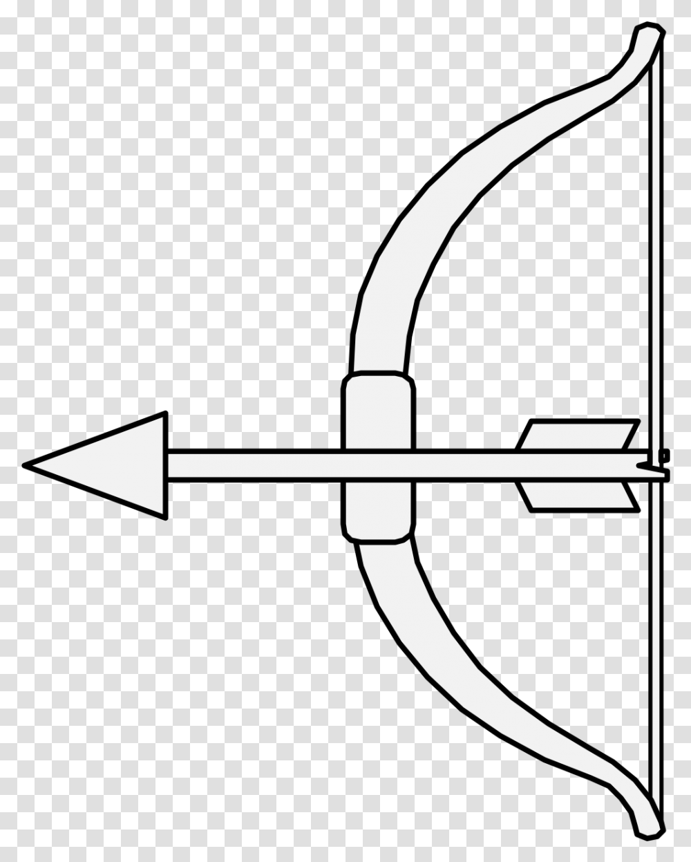 Bow With An Arrow Nocked Line Art, Archery, Sport, Sports Transparent Png