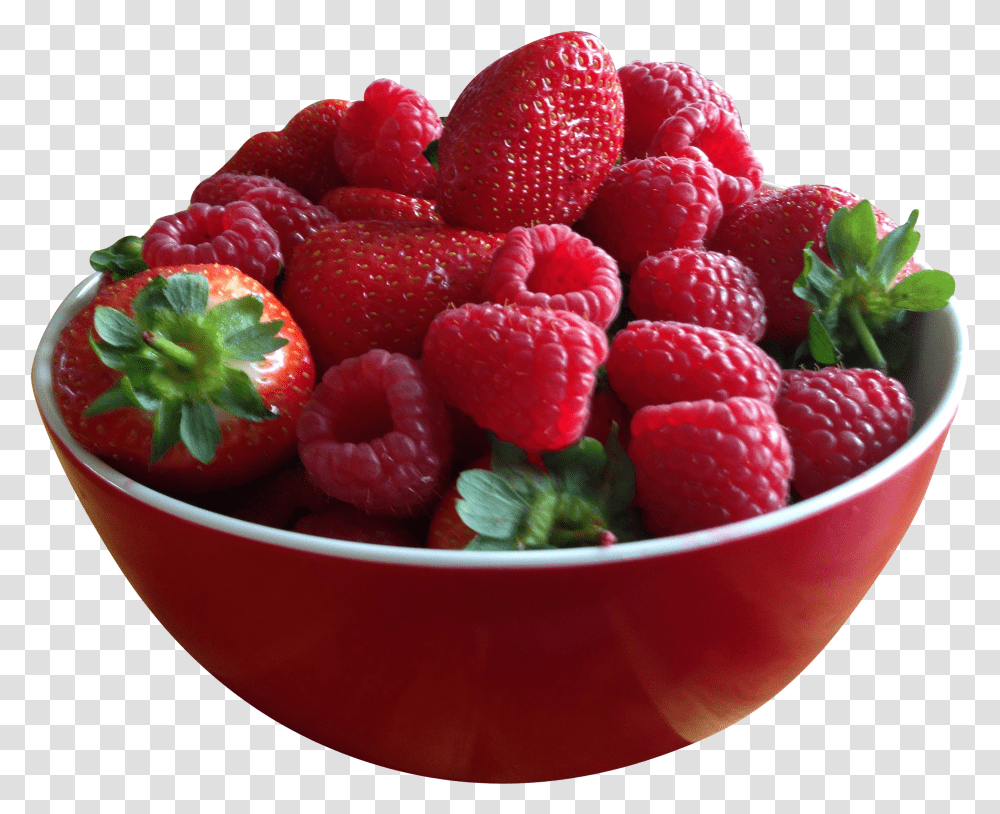 Bowl Full Of Strawberries Raspberries And Strawberries In A Bowl Transparent Png