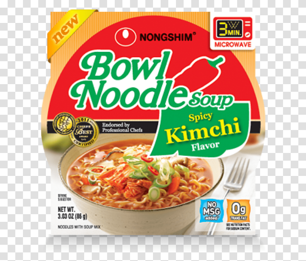 Bowl Noodle Spicy Kimchi, Spaghetti, Pasta, Food, Meal Transparent Png