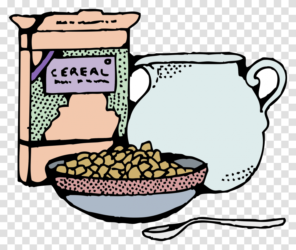 Bowl Of Cereal Clipart Corn Flakes Clipart Black And White, Jug, Pottery, Teapot Transparent Png