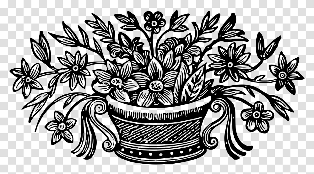Bowl Of Flowers Clip Arts Bowl Of Flowers Black And White Clipart, Gray, World Of Warcraft Transparent Png