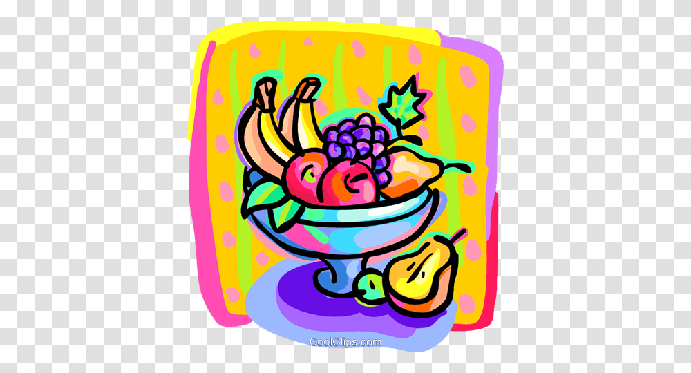 Bowl Of Fruit Royalty Free Vector Clip Art Illustration, Food, Plant, Meal, Icing Transparent Png