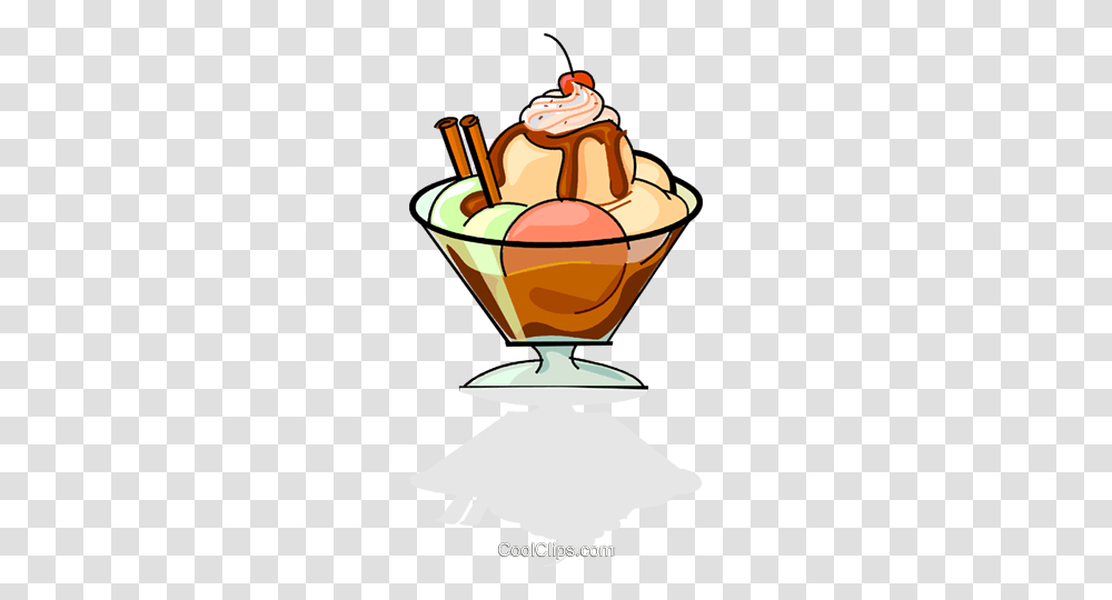 Bowl Of Ice Cream Royalty Free Vector Clip Art Illustration, Dessert, Food, Creme, Birthday Cake Transparent Png