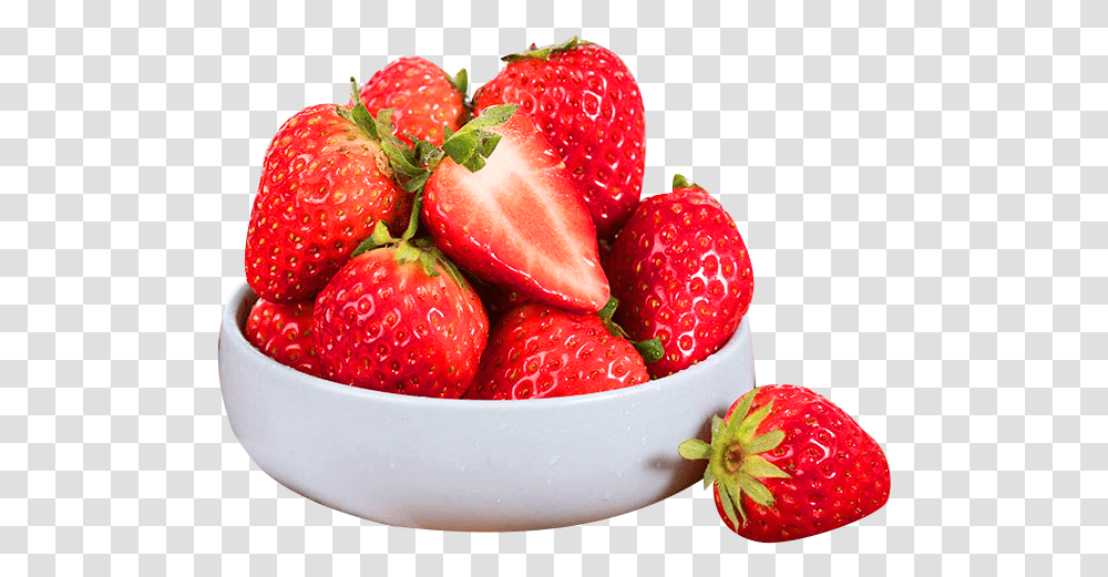 Bowl Of Strawberries, Strawberry, Fruit, Plant, Food Transparent Png