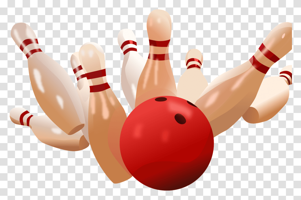 Bowling Alley Red Bowling Ball Hitting A Strike, Balloon, Sport, Sports Transparent Png