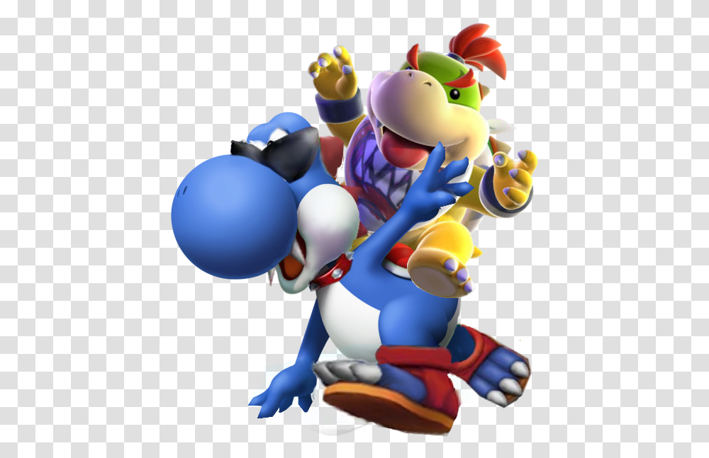 Bowser And Blue Yoshi Freetoedit Bowser Jr And Boshi, Toy Transparent Png