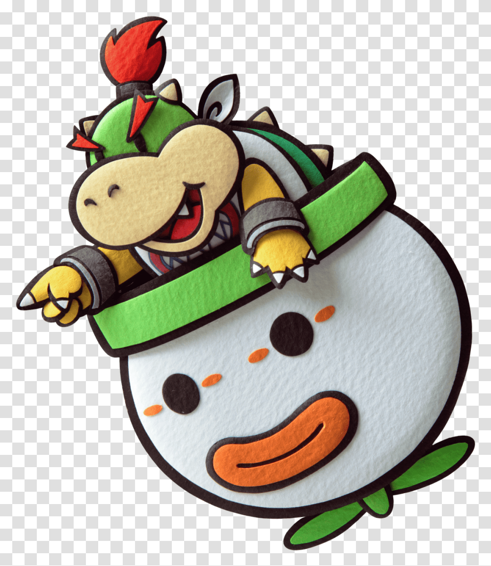 Bowser Jr In Clown Car Paper Mario Bowser Jr, Birthday Cake, Dessert, Food, Nature Transparent Png