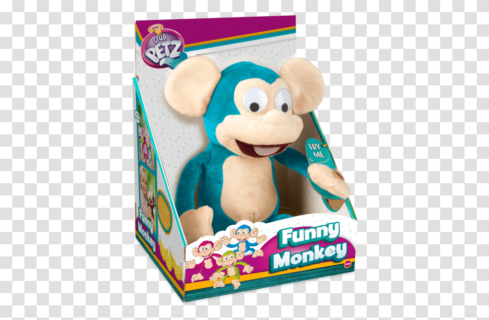 Box 02 V73 Club Petz Funny Monkey, Toy, Plush, Sweets, Food Transparent Png