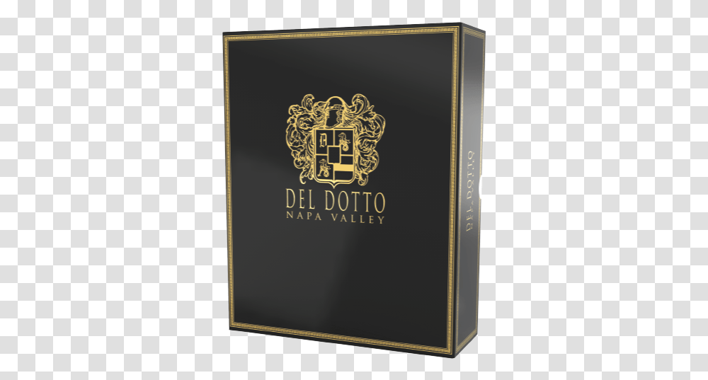 Box 2 And 3 Bottle Black Dd Gold Logo Del Dotto Vineyards Book Cover, Text, Passport, Id Cards, Document Transparent Png