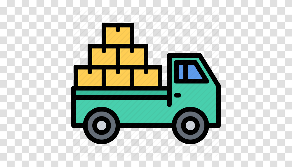 Box Car Courier Purchase Shop Shopping Truck Icon, Van, Vehicle, Transportation, Fire Truck Transparent Png