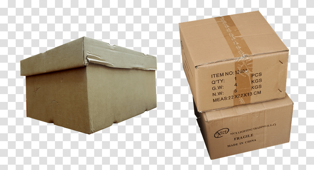 Box Container Carton Delivery Package Old Cardboard Box, Package Delivery Transparent Png