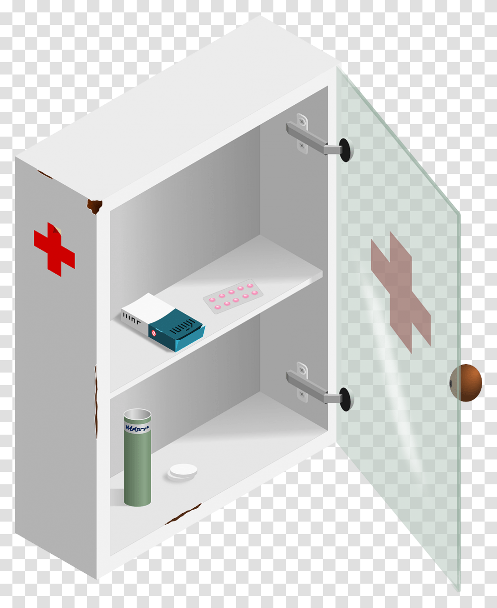 Box First Aid Glass Door Medicine Medikit First Aid Box Size, Furniture, Cabinet, Medicine Chest Transparent Png