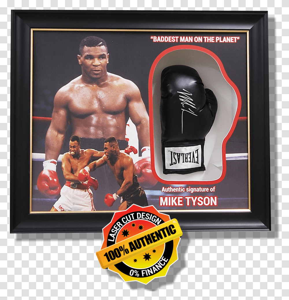 Box Framed Glove Mike Tyson Boxing Shorts, Person, Human, Poster, Advertisement Transparent Png