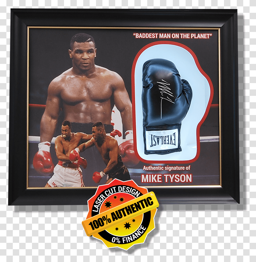 Box Framed Glove Mike Tyson, Person, Human, Poster, Advertisement Transparent Png