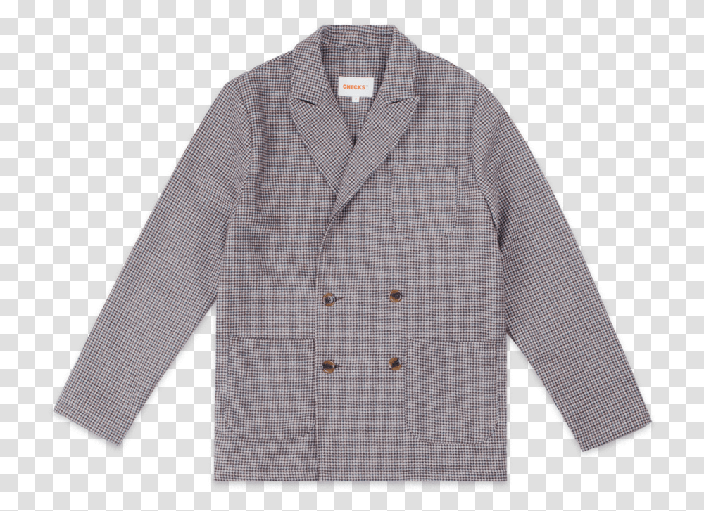 Box Jacket Houndstooth Button, Apparel, Shirt, Coat Transparent Png