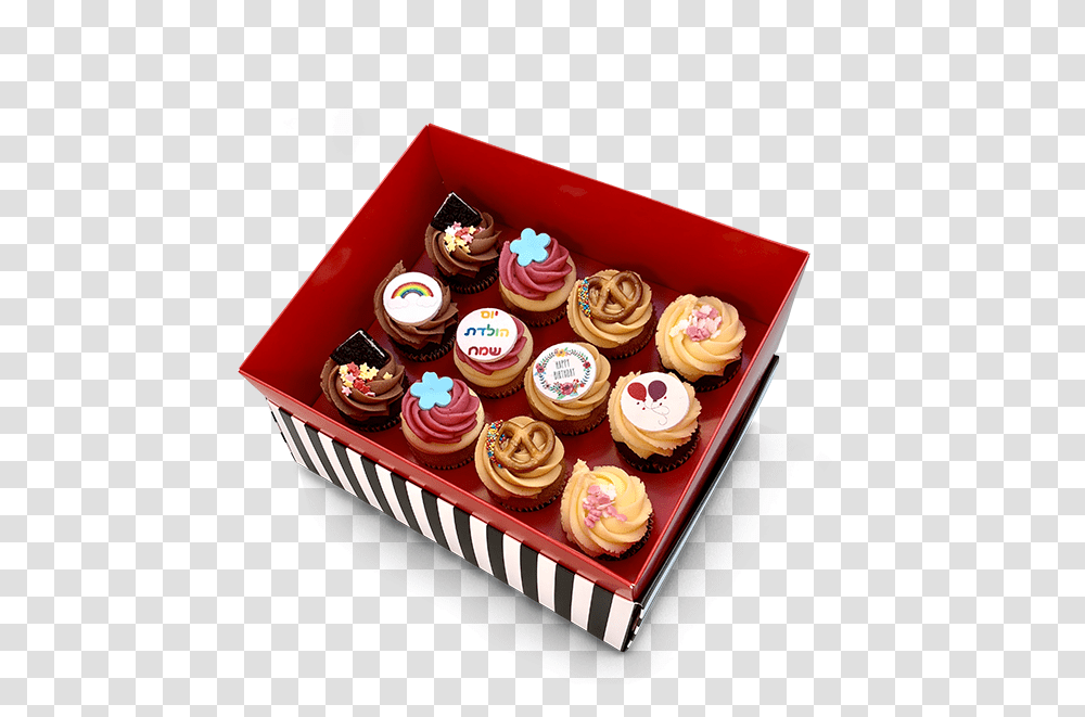 Box Of 12 Medium Birthday Cupcakes Cupcakes In Box 30, Icing, Cream, Dessert, Food Transparent Png