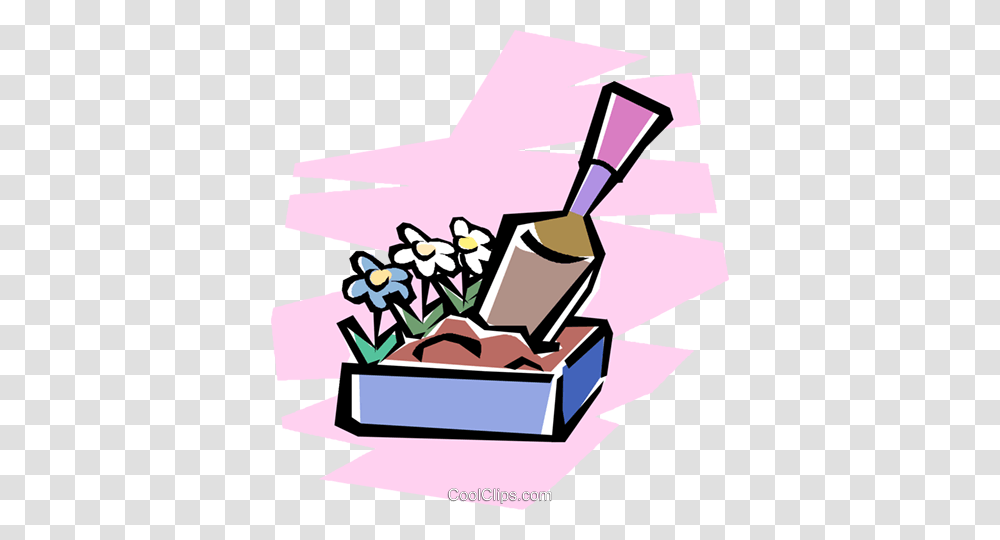 Box Of Flowers And Gardening Tools Royalty Free Vector Clip Art, Paper, Poster, Advertisement Transparent Png