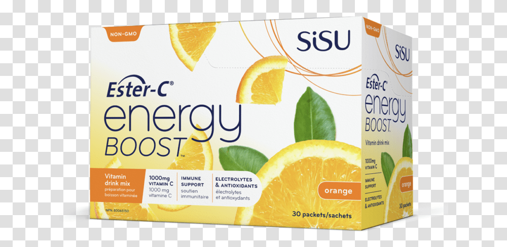 Box Of Sisu Energy Boost Ester, Juice, Beverage, Plant, Citrus Fruit Transparent Png