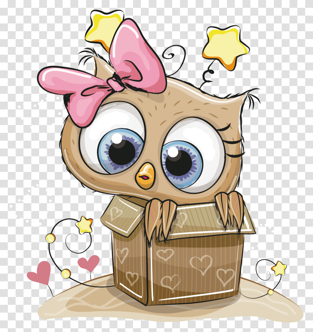 Box Owl Coloring Gift Book Child Drawing Clipart Cute Owl Happy Birthday Owl, Cake, Dessert, Food, Icing Transparent Png
